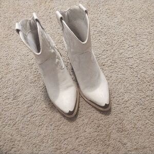 White ankle boots